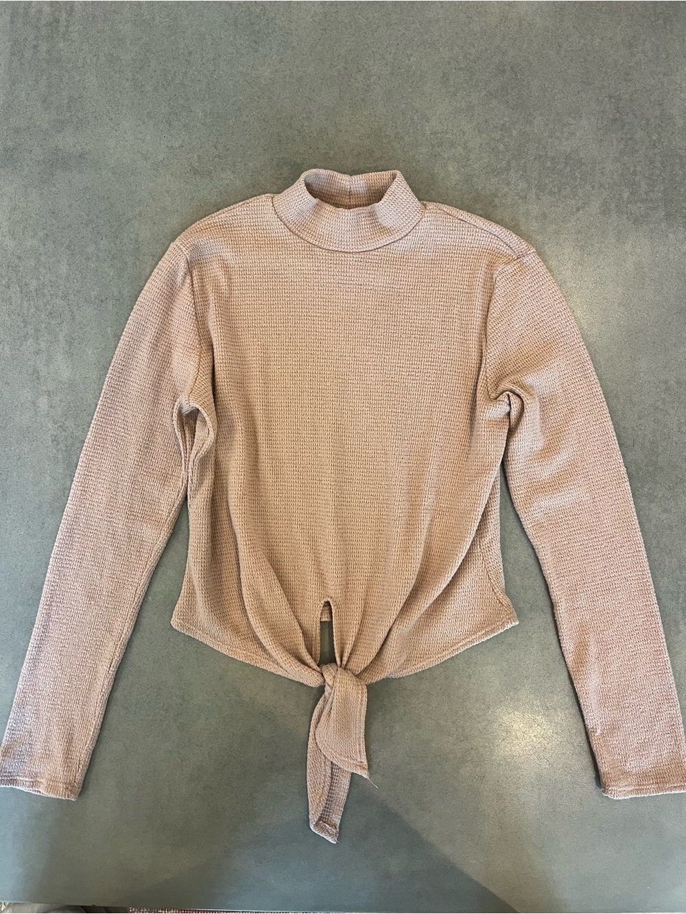 Sage The Label- Blush Pink Tie-Front Long Sleeve Top - Like New - Small